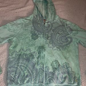 Mint green jacket with designs!
